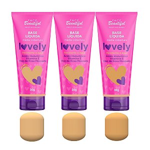 Face Beautiful - Base Vegana Lovely Tons Medios B - 06 Unid