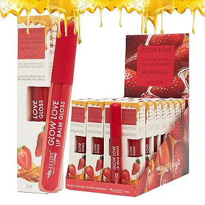 Max Love - Lip Balm Gloss Glow Mel e Morango 418 - 28 Und