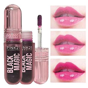 Pink 21 - Lip Gloss Magico Black CS5187 - 6 Und