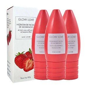 Max Love - Hidratante Facial Glow Love Morango - 6 Und