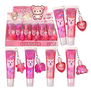 Lua e Neve - Lip Oil Urso Fofo Chaveiro LN08021 - 24 Und