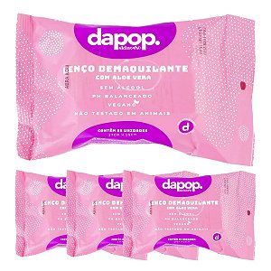 Dapop - Lenço Demaquilante Aloe Vera Vegano DP2224 - 6 Und