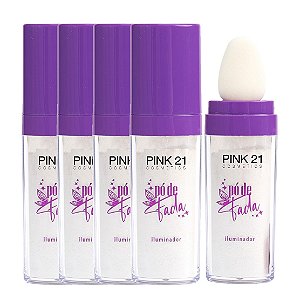 Pink 21 - Po de Fada Iluminador Rosto e Corpo CS5464 - 6 Und