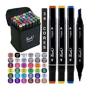 Papelaria - Caneta Marca Texto Touch Ponta Dupla Kit 36 Unid