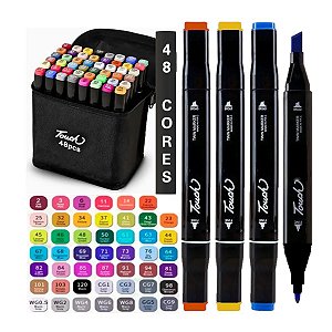 Papelaria - Caneta Marca Texto Touch Ponta Dupla Kit 48 Unid