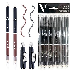 Vivai - Lapis 2 em 1 Preto Marrom C/ Apontador 2010 - 12 Und