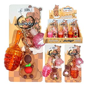 Amor Anjo - Gloss Pote de Mel e Capivara c/ Chaveiro - 12 Un