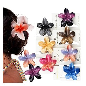 Importado - Presilha de Cabelo Flor Colorida HP1509 - 6 Und