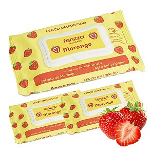 Fenzza - Lenço Demaquilante Morango FZ53009 - 12 Und
