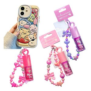 YOYO - Lip Oil Frutas com Chaveiro, Pulseira - 06 Unid