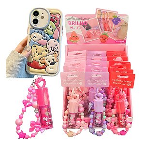 YOYO - Lip Oil Frutas com Chaveiro e Pulseira - 24 Unid
