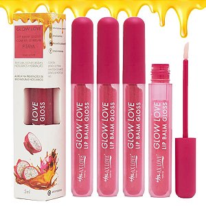 Max Love - Lip Balm Gloss Glow Mel de Abelha e Pitaya 414 - 6 Und