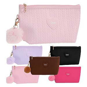 Cisne - Necessaire Estojo Coração C/ PomPom NECC02HM - 12 Und