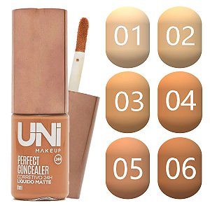Uni Makeup - Corretivo Liquido Matte 24H UNCO18DS - 6 Und