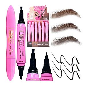 Hello Mini - Delineador + Caneta Fio a Fio Sobrancelha 48Un