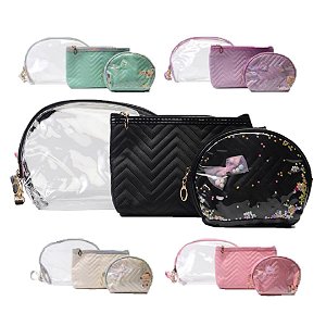 Cisne - Kit 3 Necessaire NECC17GD - 12 Kits