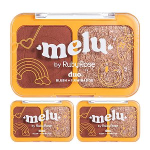 Ruby Rose - Paleta Duo Blush Iluminador Melu RR1002 G3 - 06 Und