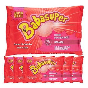 Super Poderes - Lenço Demaquilante Morango Babasuper SP952 - 12 Und