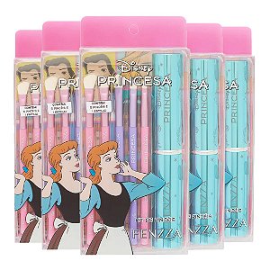 Fenzza - Kit de Pinceis c/ Estojo Princesa DIS135 - 12 Kits