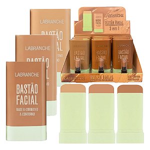Labranche - Base Corretivo Contorno Bastão 3 em 1 LA7265B - 12 Und