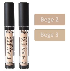 Ruby Rose - Corretivo Líquido Flawless HB8080 G2 Bege Kit 2 - 6 Und