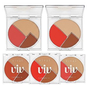 Vivai - Trio Blush Iluminador e Contorno VIV 1120 - 06 Und