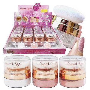 Amor Anjo - Iluminador com Espelho e Esponja AMMI005B - 12 Und