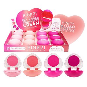 Pink 21 - Blush em Creme c/ Pincel CS6079 - 12 Und