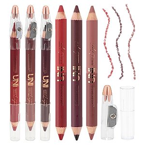 Uni Makeup - Lapis Batom Duo c/ Apontador LA183DS - 6 Und