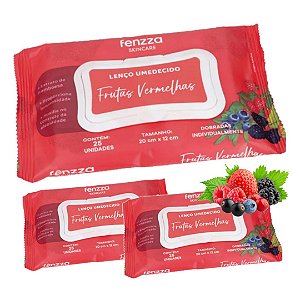 Fenzza - Lenço Demaquilante Frutas Vermelhas FZ53035 - 6 Und
