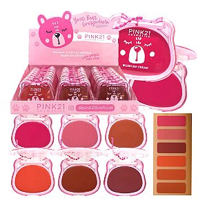 Pink 21 - Blush Fofo com Chaveiro Urso CS6384 - 24 Und