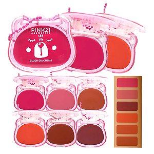 Pink 21 - Blush Fofo com Chaveiro Urso CS6384 - 06 Und