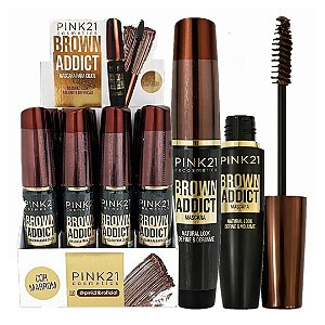 Pink 21 - Mascara de Cilios Marrom Addict Volume e Definição  CS5404 - 12 Und
