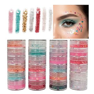 Pink 21 - Glitter Gel Mix de Estrelas Galactic Stars CS5458 - 4 Und