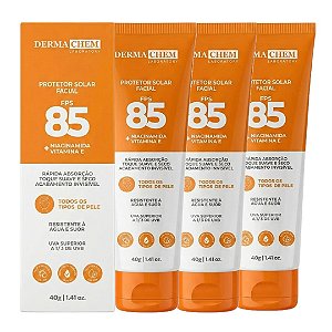 Dermachem - Protetor Solar Facial FPS85 Toque Seco - 6 Und