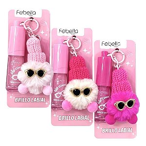 Febella - Gloss  Fofo com Chaveiro BM40145 - 03 Unid