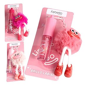 Febella - Gloss  Fofo com Chaveiro BM40146 - 03 Unid