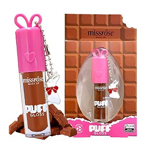 Miss Rose - Puff Gloss Chocolate com Chaveiro Coelho