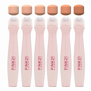 Pink 21 - Corretivo Liquido Roller Desincha Olheiras - 06 Un