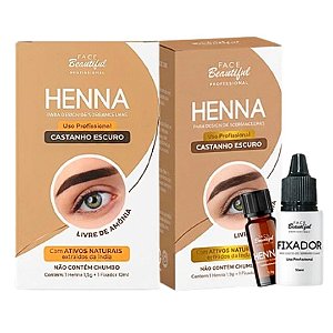 Face Beautiful - Henna de Sobrancelha CASTANHO ESCURO FB519U