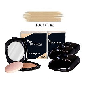 Bella Femme - Po Compacto Luxo Espelho e Esponja BF10037 - BEGE NATURAL