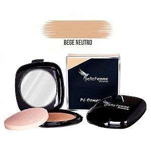 Bella Femme - Po Compacto Luxo Espelho Esponja - BEGE NEUTRO