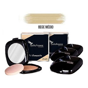 Bella Femme - Po de Luxo Espelho Esponja BEGE MEDIO - 6 Und