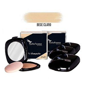 Bella Femme - Po Compacto c/ Espelho BEGE NATURAL - 12 Und