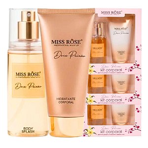 Miss Rose - Kit Body Splash e Hidratante Doce Paixão - 3 Und