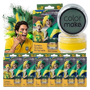 Color Make - Tinta Cremosa Facial Copa Brasil - 10 Und