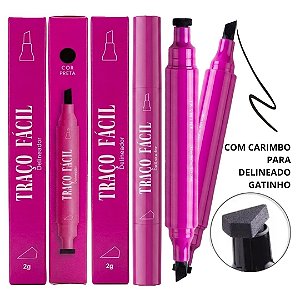 Jasmyne - Delineador Traço Facil Carimbo Gatinho JS21003 - 06 Und