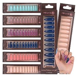 Meilys - Unhas Postiças em Gel Stiletto MU7002 - 6 Und Sort
