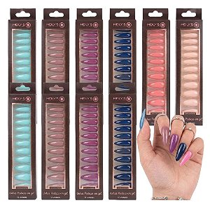 Meilys - Unhas Postiças em Gel Stiletto MU7002 - 12 Und Sort