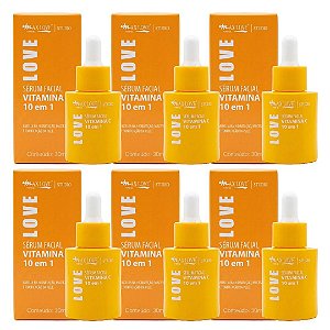 Max Love - Serum 10 em 1 (Vitamina C + 9 Ativos) - 06 Und (Validade: 06/2028)